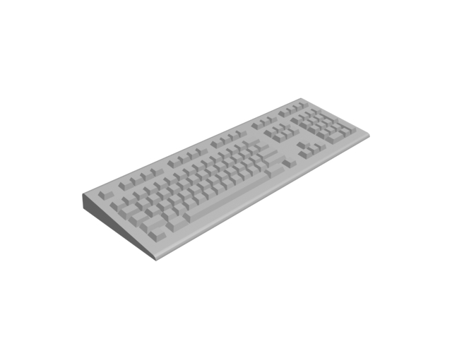White computer keyboard 3D Model