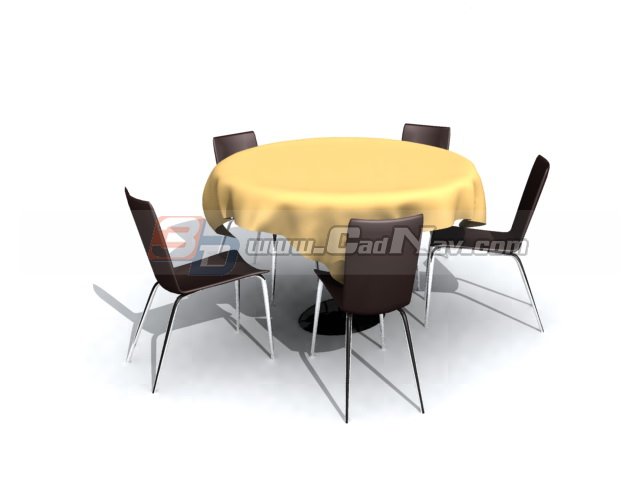 Restaurant Sets Banquet table and chairs 3D Model