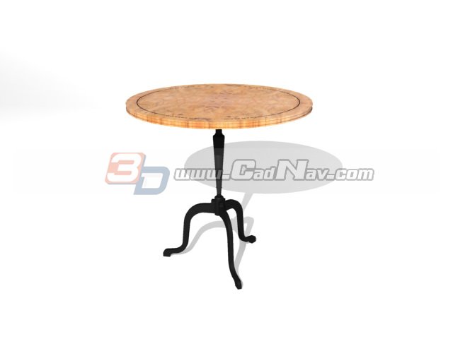 Antique round table for restaurant 3D Model