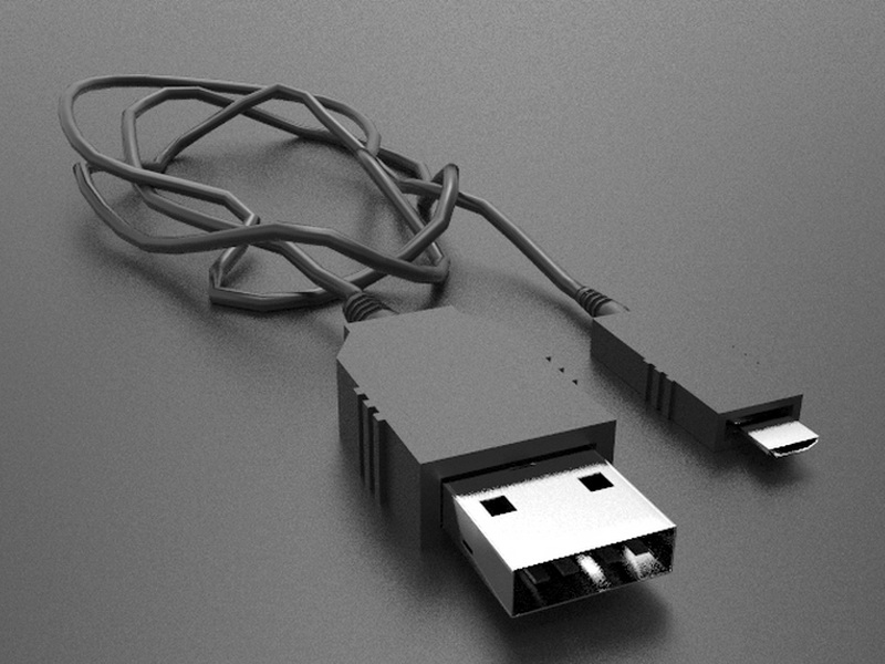 USB Cable Plug 3D Model