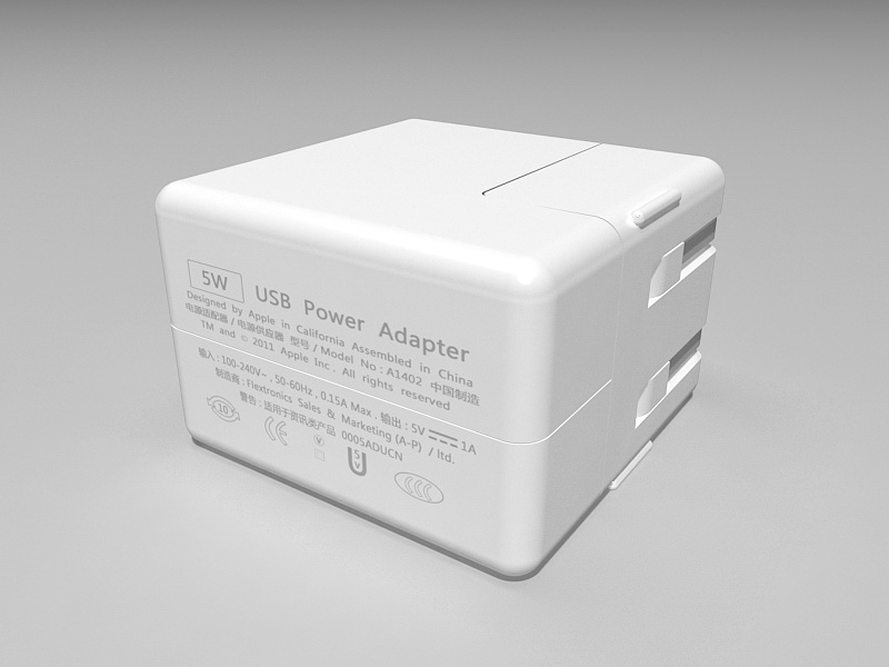 Apple Power Adapter 3D Model